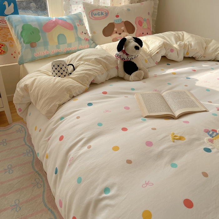 91家纺网 家纺一手货源 找家纺 慕澄家纺 2025新款毛巾绣小清新四件套 三小只