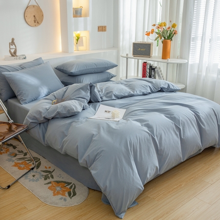 91家纺网 家纺一手货源 找家纺 （总）2025新款全棉双拼水洗棉四件套