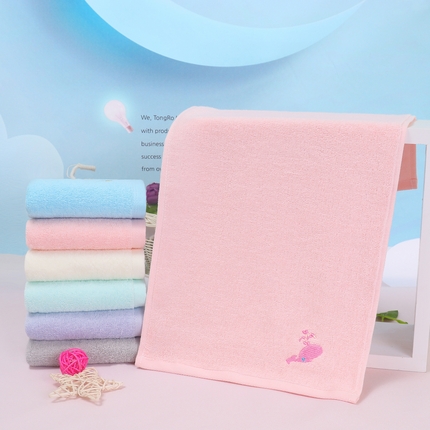 悦然毛巾被 2025新款全棉纯棉学生儿童毛巾 粉色25x50cm-单条毛巾
