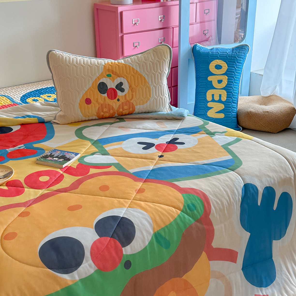 91家纺网 家纺一手货源 找家纺 美乐迪家纺2025新款凉感丝乳胶凉席夏被夏凉被空调被 汉堡