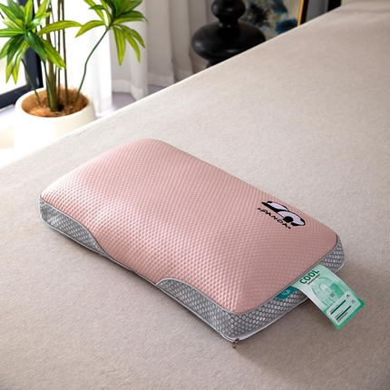 枕之坊2025新款凉感熊猫荞麦枕 枕头枕芯 冰粉色