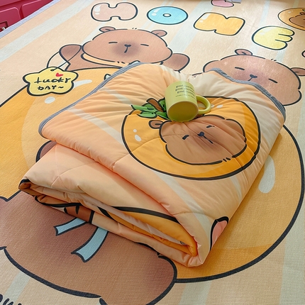 希诺2025新款大版卡通凉感丝夏被冰感空调被子被芯 贪吃卡皮巴拉