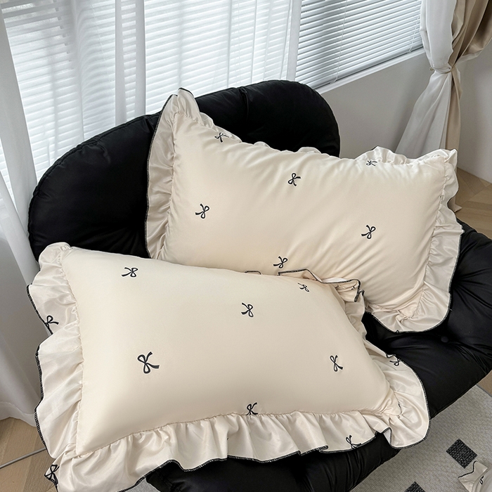 91家纺网 家纺一手货源 找家纺 （总）老K (原美阁） 2025新款夏季轻奢水洗真丝四件套 花边高级感韩版冰丝四件套