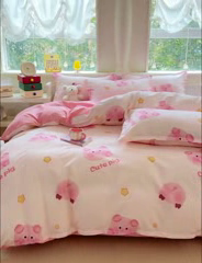 91家纺网 家纺一手货源 找家纺 佑佳家纺 2025年新款铂金棉芦荟棉学生三件套四件套 单被套 单枕套「支持定做各种尺寸」 猪猪侠