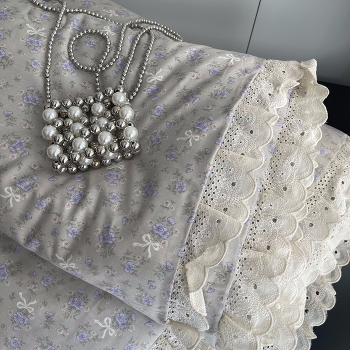 91家纺网 家纺一手货源 找家纺 莱豫2025新款法式纯棉夏被春秋被 花束灰