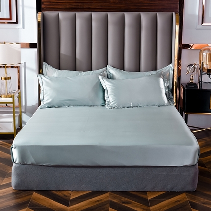 经年 2025年奢华真丝手感水洗冰丝天丝单床笠 -初见系列直播爆款 初见-青银灰