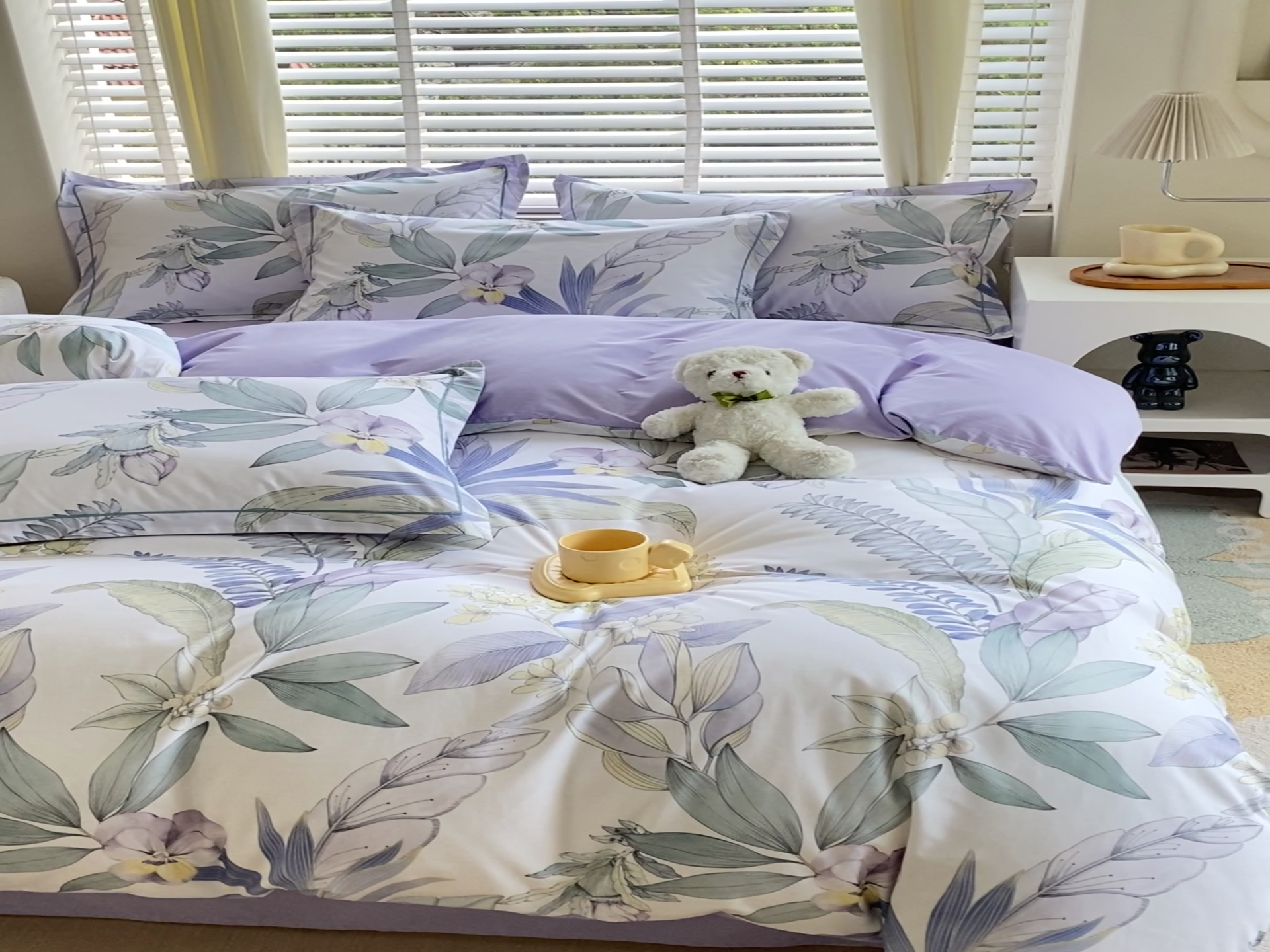 91家纺网 家纺一手货源 找家纺 星期三家纺 2025年3月新款铂金全棉13372四件套（加老板微信有会员价）（加微信有会员价） 花意飘香-紫