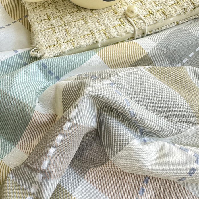 91家纺网 家纺一手货源 找家纺 沃尔居 2025新款双面全棉印花夏被可机洗小清新纯棉夏凉被薄被芯空调被子 绿色格调