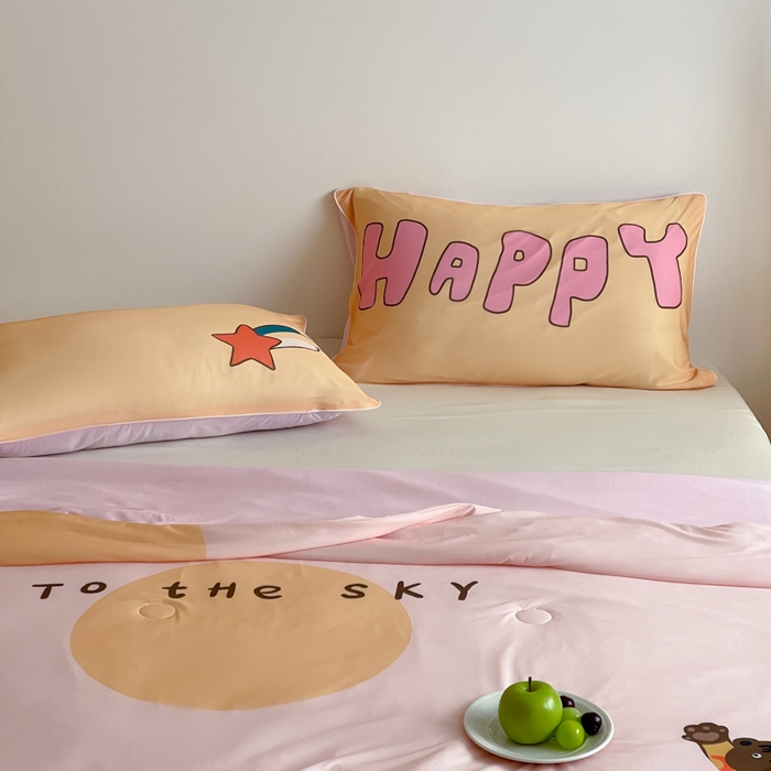 91家纺网 家纺一手货源 找家纺 大彩家居 2025新款凉感丝大版数码印花夏凉被 快乐星球