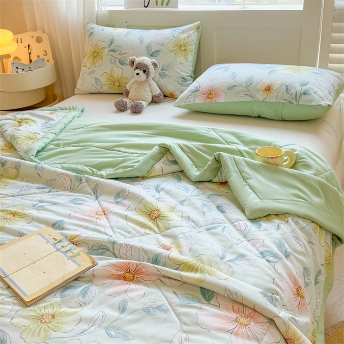 91家纺网 家纺一手货源 找家纺 雅颂缘 2025新款印花水洗棉新疆棉花夏被 花期无限