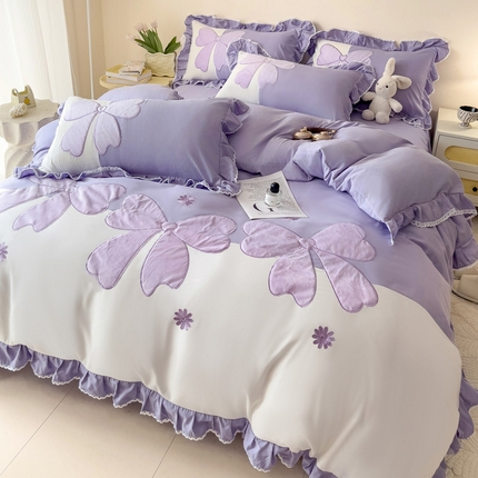 91家纺网 家纺一手货源 找家纺 （总）意尚风情 2025新款高定贴布绣水洗磨毛绣花四件套