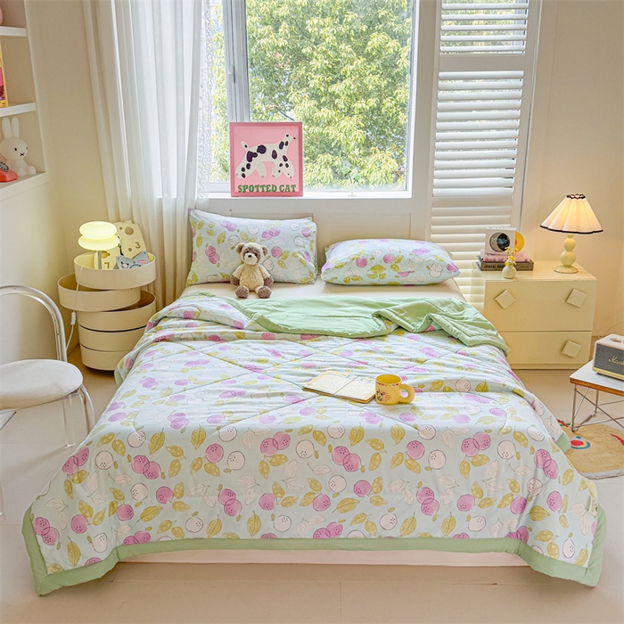 91家纺网 家纺一手货源 找家纺 雅颂缘 2025新款印花水洗棉新疆棉花夏被 心意满满