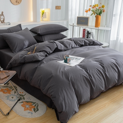 91家纺网 家纺一手货源 找家纺 （总）2025新款全棉双拼水洗棉四件套