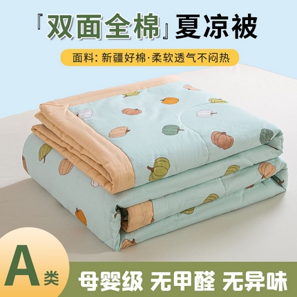 91家纺网 家纺一手货源 找家纺 沃尔居 2025新款双面全棉印花夏被可机洗小清新纯棉夏凉被薄被芯空调被子 雨汐
