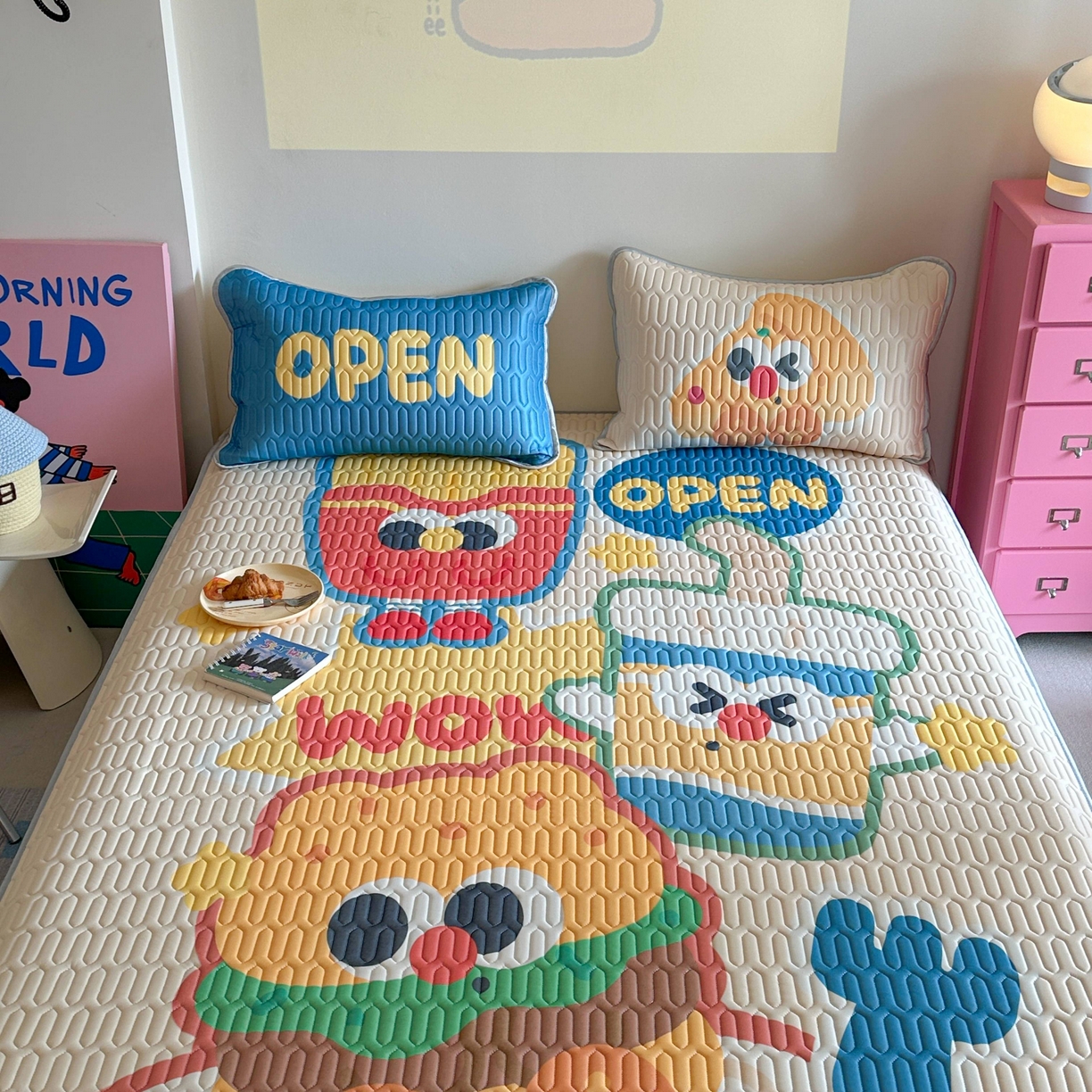 91家纺网 家纺一手货源 找家纺 美乐迪家纺2025新款凉感丝乳胶凉席夏被夏凉被空调被 汉堡