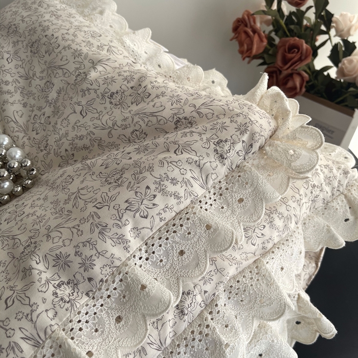 91家纺网 家纺一手货源 找家纺 莱豫2025新款法式纯棉夏被春秋被 花世界米