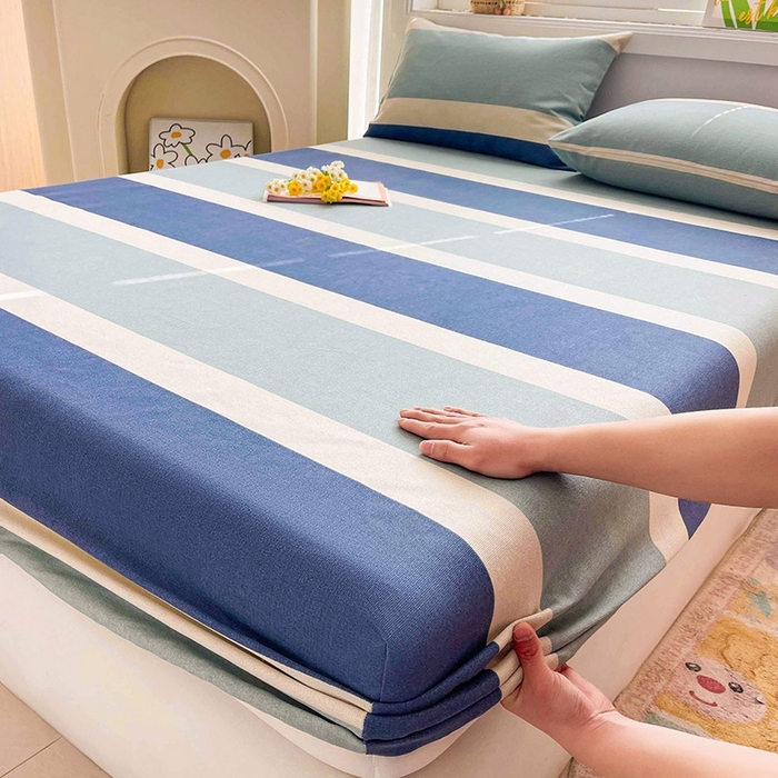 91家纺网 家纺一手货源 找家纺 晓时候2025新款老粗布床笠凉席 简语