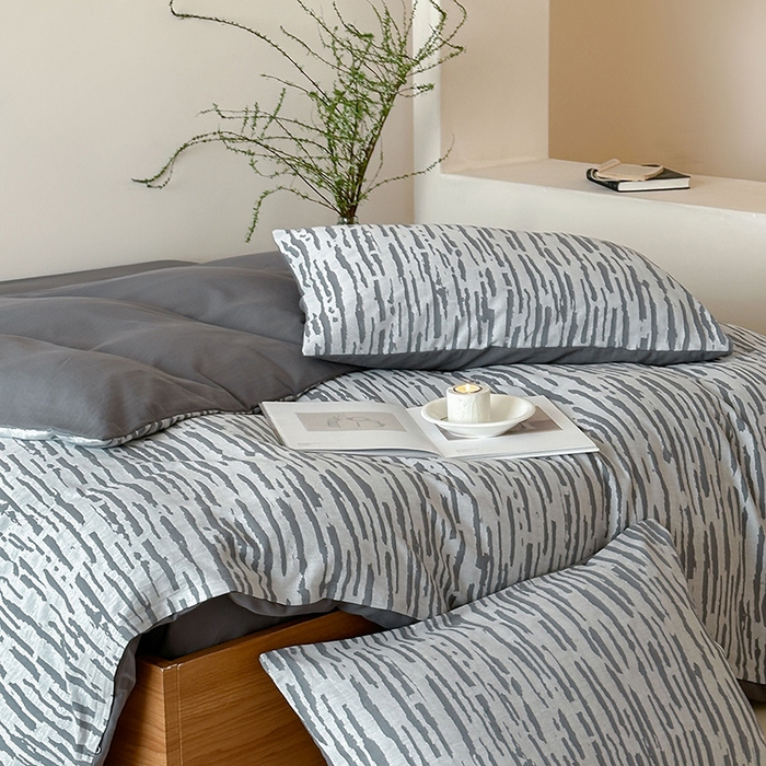 91家纺网 家纺一手货源 找家纺 （总）梦享生活家居 2025新款色织三层提花人字纹面料四件套-斑驳系列