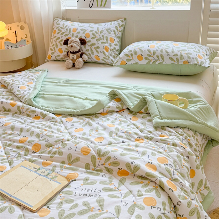 91家纺网 家纺一手货源 找家纺 雅颂缘 2025新款印花水洗棉新疆棉花夏被 沁香园