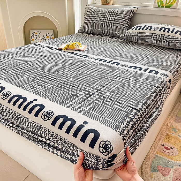 91家纺网 家纺一手货源 找家纺 晓时候2025新款老粗布床笠凉席 潮流米兰