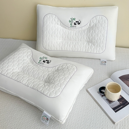 91家纺网 家纺一手货源 找家纺 宇诺家纺 2025新款熊有成竹枕头枕芯 白色