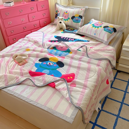 91家纺网 家纺一手货源 找家纺 （总）希诺2025新款大版卡通冰丝席夏被凉席四件套