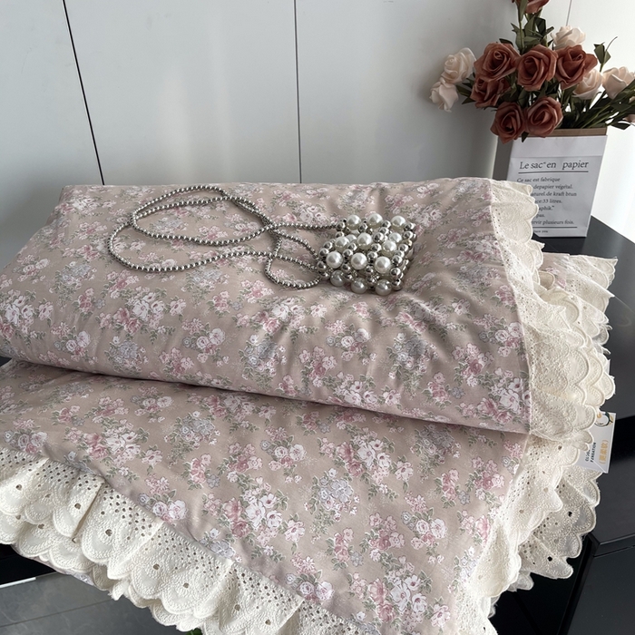 91家纺网 家纺一手货源 找家纺 莱豫2025新款法式纯棉夏被春秋被 花海玉