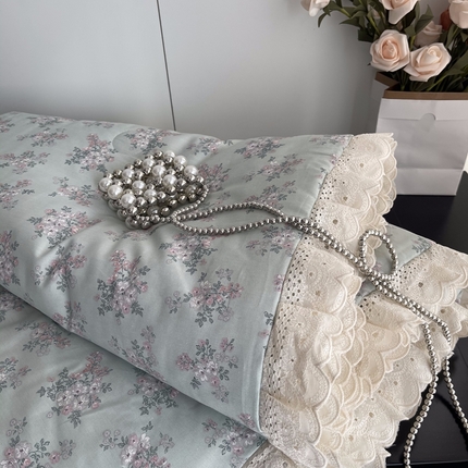 莱豫2025新款法式纯棉夏被春秋被 花海绿