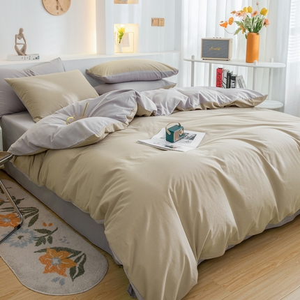 91家纺网 家纺一手货源 找家纺 （总）2025新款全棉双拼水洗棉四件套