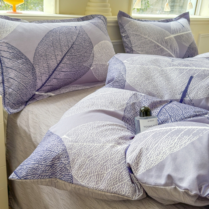 91家纺网 家纺一手货源 找家纺 佑佳家纺 2025年新款铂金棉芦荟棉学生三件套四件套 单被套 单枕套「支持定做各种尺寸」 芜叶