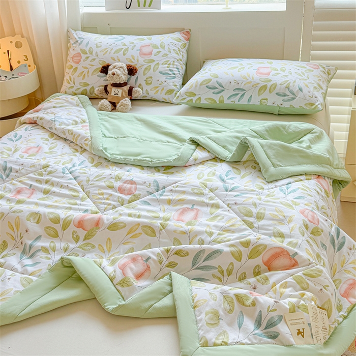 91家纺网 家纺一手货源 找家纺 雅颂缘 2025新款印花水洗棉新疆棉花夏被 半亩花田