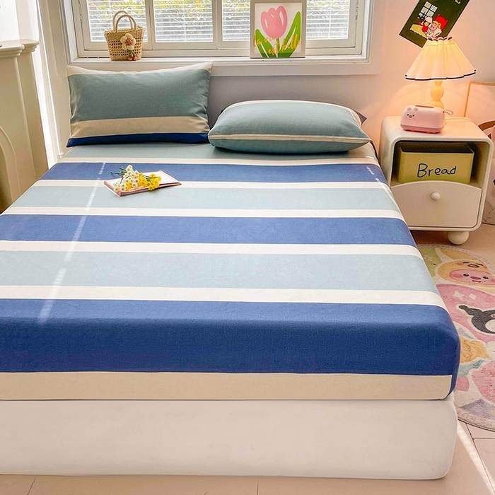 91家纺网 家纺一手货源 找家纺 晓时候2025新款老粗布床笠凉席 简语