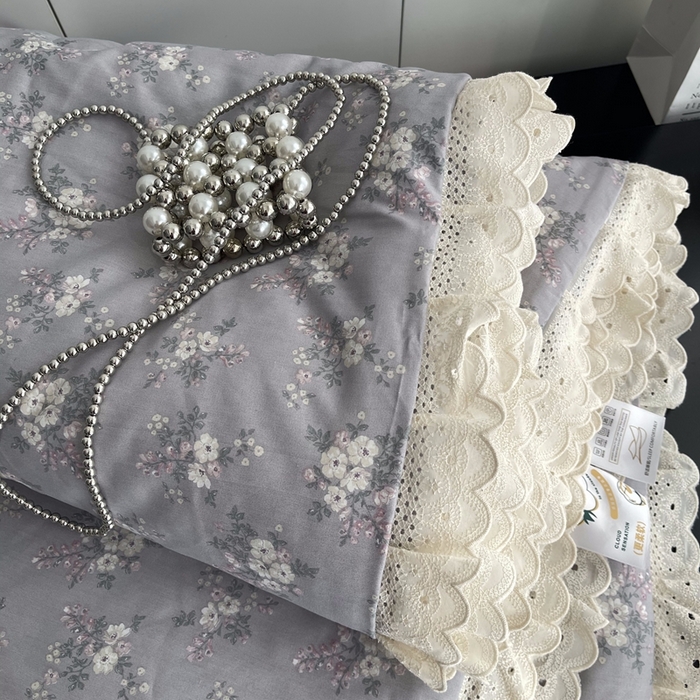 91家纺网 家纺一手货源 找家纺 莱豫2025新款法式纯棉夏被春秋被 花海紫