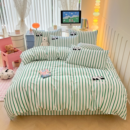 91家纺网 家纺一手货源 找家纺 （总）雅居纺家纺 2025春夏新款全棉纯棉绣花老粗布四件套