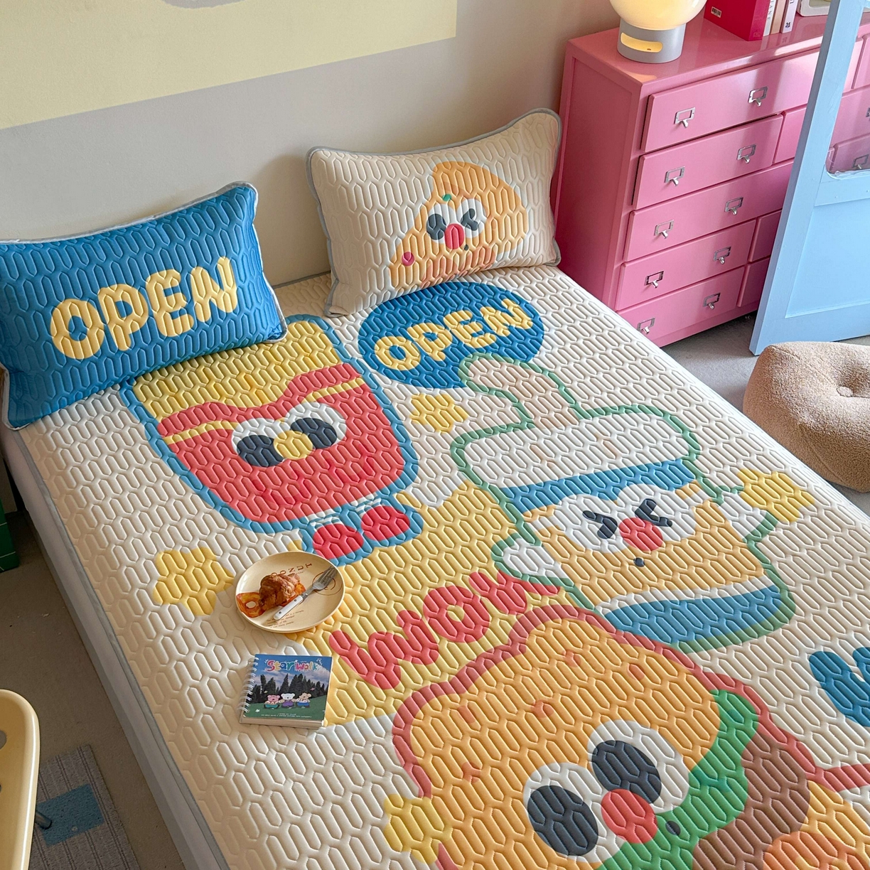 91家纺网 家纺一手货源 找家纺 美乐迪家纺2025新款凉感丝乳胶凉席夏被夏凉被空调被 汉堡