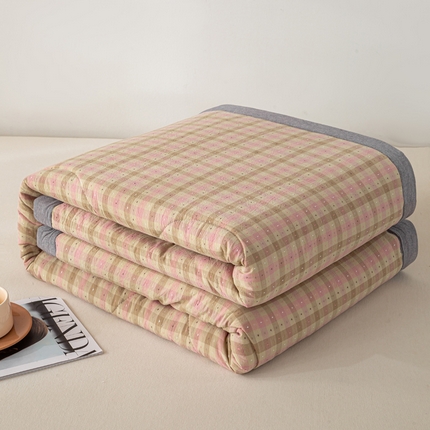 91家纺网 家纺一手货源 找家纺 恋人优选 2025新款提花全棉纯棉夏被夏凉被空调被-格雅系列 格雅-粉