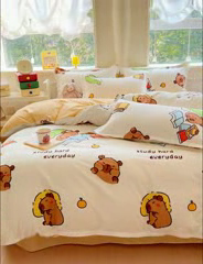 91家纺网 家纺一手货源 找家纺 佑佳家纺 2025年新款铂金棉芦荟棉学生三件套四件套 单被套 单枕套「支持定做各种尺寸」 萌动记