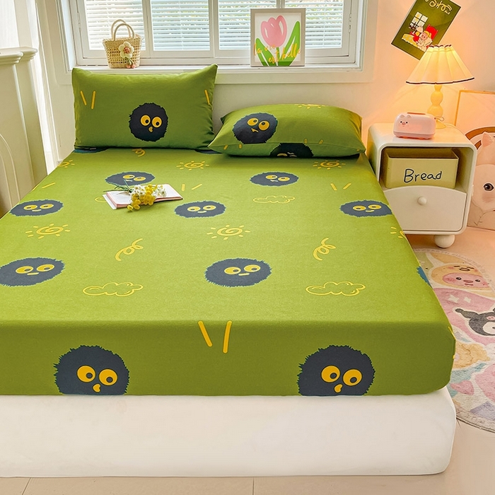 91家纺网 家纺一手货源 找家纺 晓时候2025新款老粗布床笠凉席 淘气点点