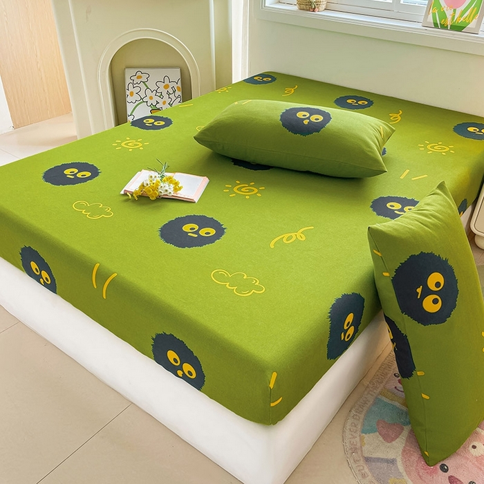 91家纺网 家纺一手货源 找家纺 晓时候2025新款老粗布床笠凉席 淘气点点