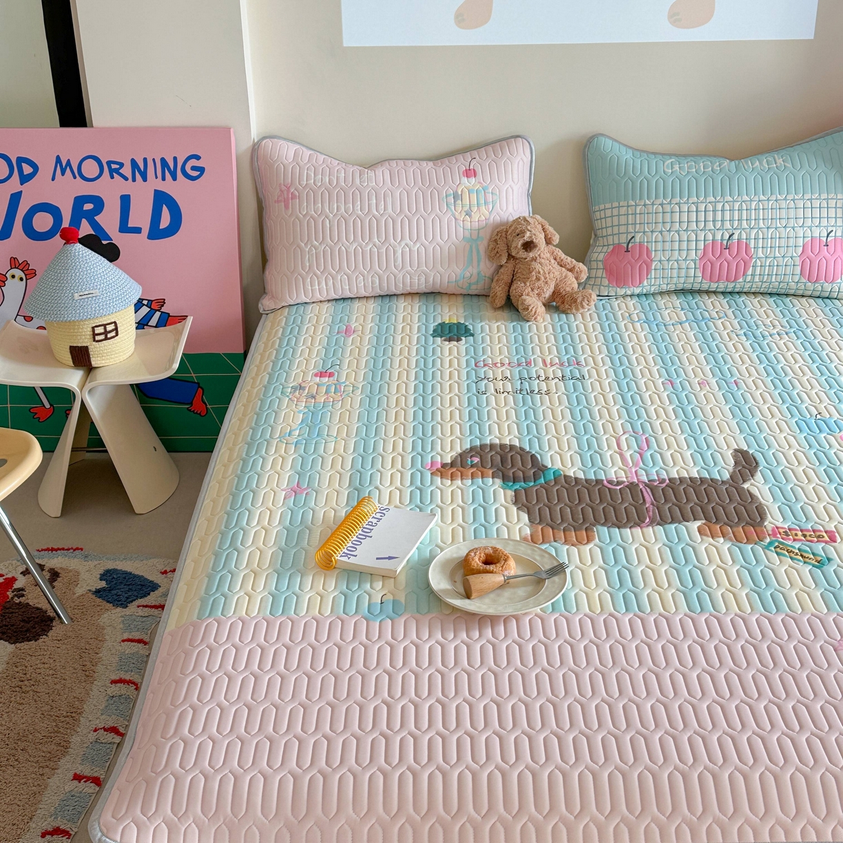 91家纺网 家纺一手货源 找家纺 美乐迪家纺2025新款凉感丝乳胶凉席夏被夏凉被空调被 露丝的腊肠狗