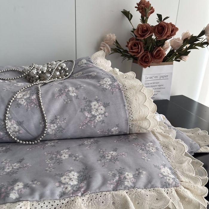 91家纺网 家纺一手货源 找家纺 莱豫2025新款法式纯棉夏被春秋被 花海紫