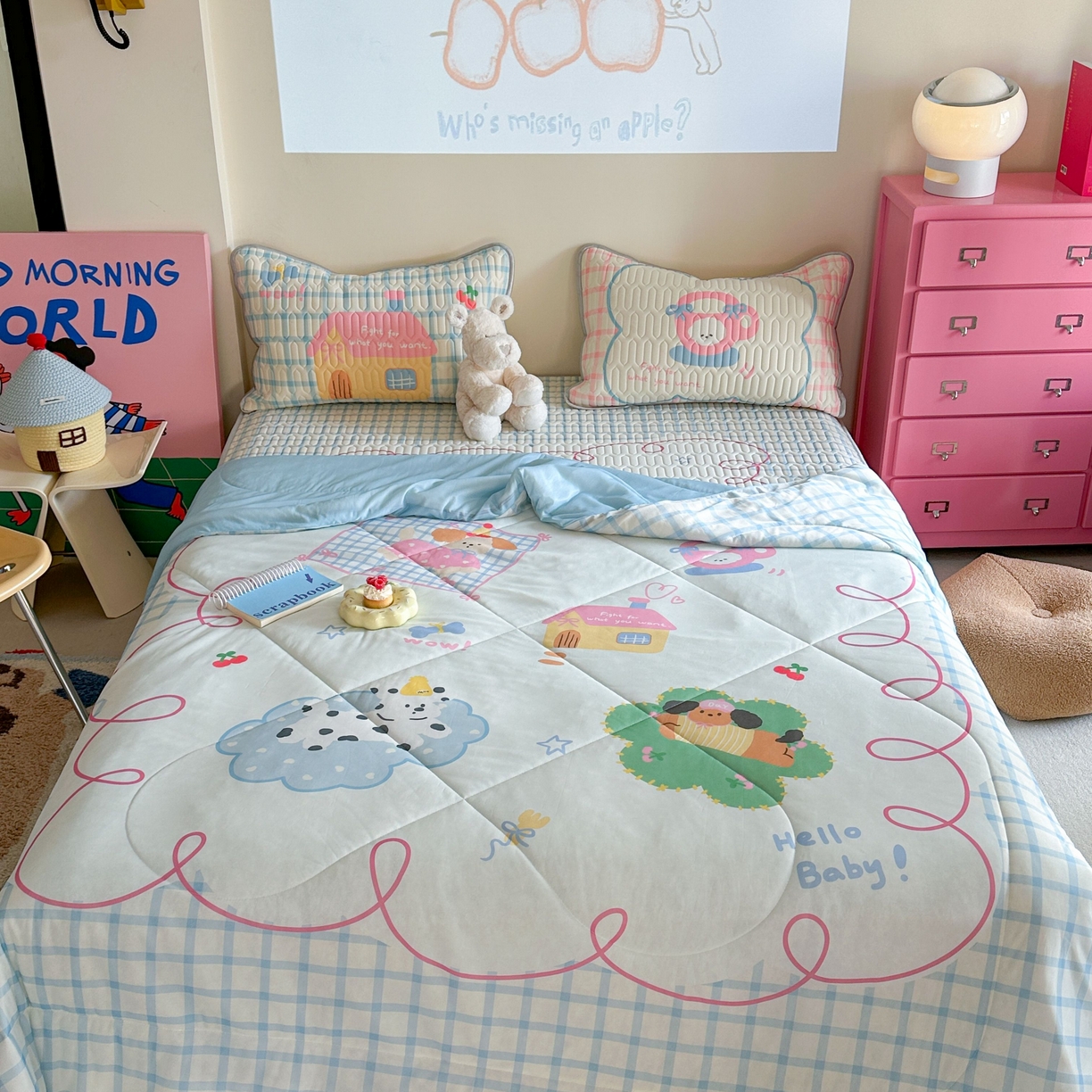 91家纺网 家纺一手货源 找家纺 美乐迪家纺2025新款凉感丝乳胶凉席夏被夏凉被空调被 玩趣