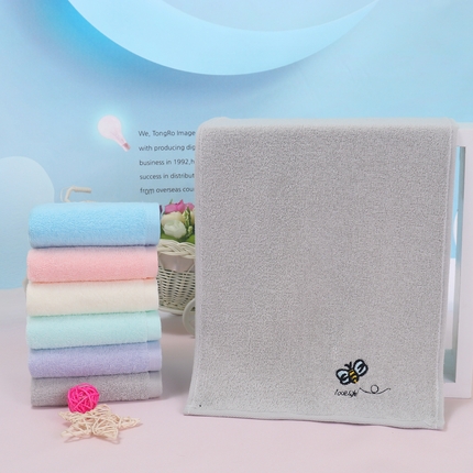 91家纺网 家纺一手货源 找家纺 悦然毛巾被 2025新款全棉纯棉学生儿童毛巾 灰色25x50cm-单条毛巾