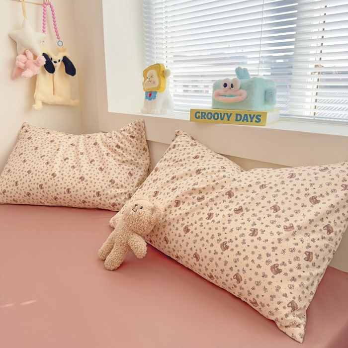 91家纺网 家纺一手货源 找家纺 花西夫人2025新款13372纯棉印花全棉四件套床单床笠款美拉德小篮子