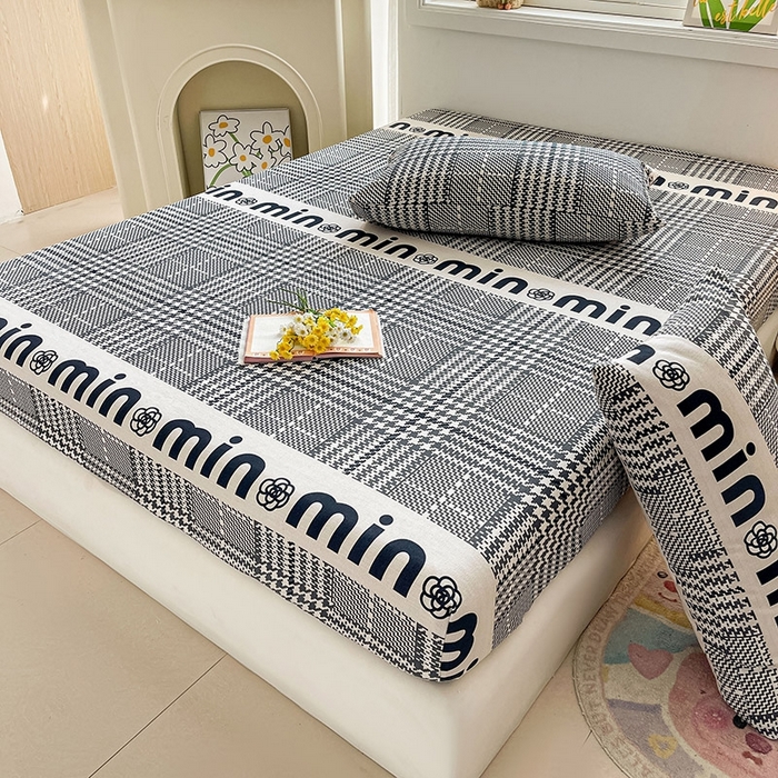 91家纺网 家纺一手货源 找家纺 晓时候2025新款老粗布床笠凉席 潮流米兰