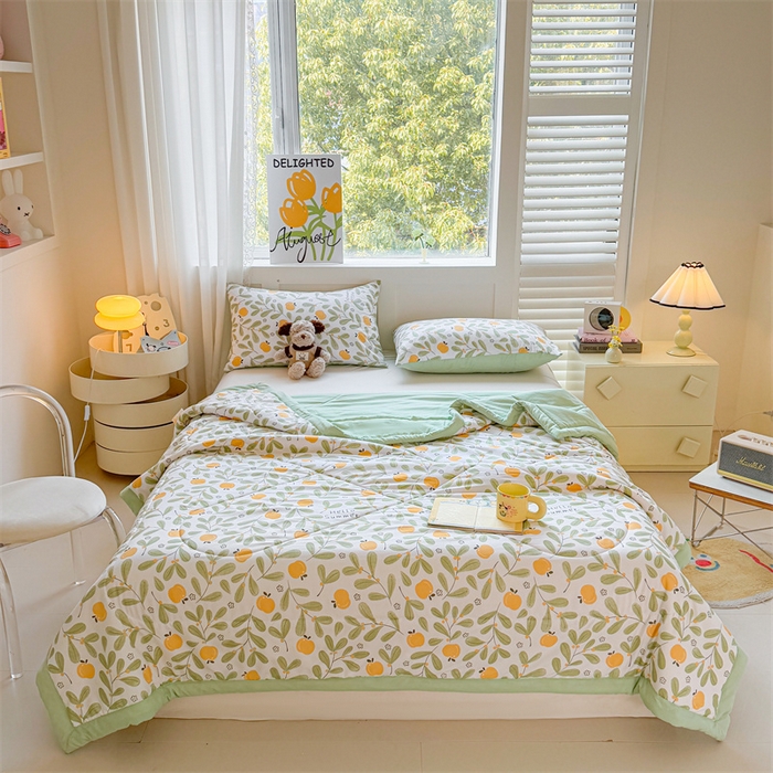 91家纺网 家纺一手货源 找家纺 雅颂缘 2025新款印花水洗棉新疆棉花夏被 沁香园