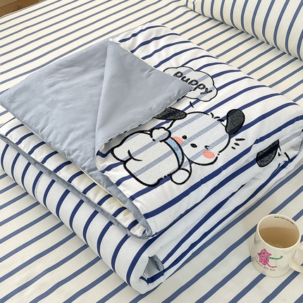 雅居纺 2025春夏新款13070全棉纯棉绣花夏被夏凉被空调被 夏被-Happy小狗