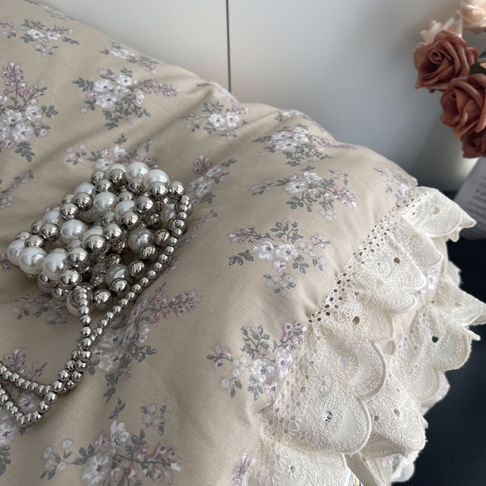 91家纺网 家纺一手货源 找家纺 莱豫2025新款法式纯棉夏被春秋被 花海米