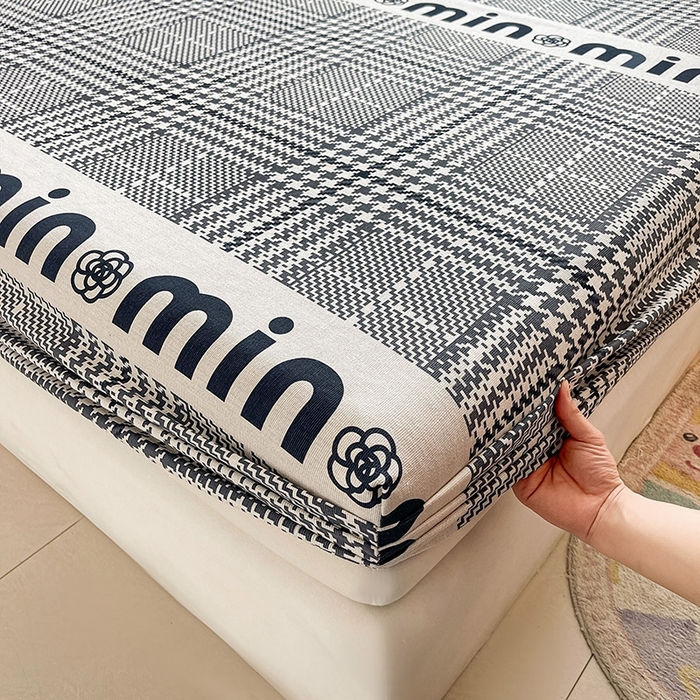 91家纺网 家纺一手货源 找家纺 晓时候2025新款老粗布床笠凉席 潮流米兰