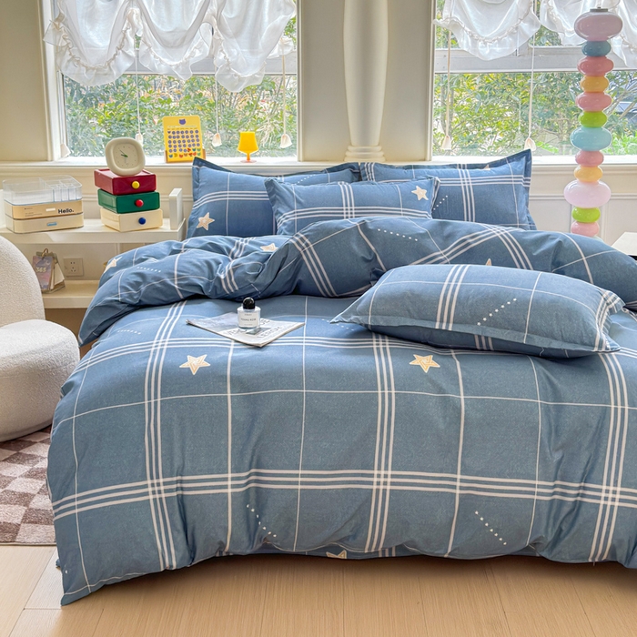 91家纺网 家纺一手货源 找家纺 佑佳家纺 2025年新款铂金棉芦荟棉学生三件套四件套 单被套 单枕套「支持定做各种尺寸」 万星如一